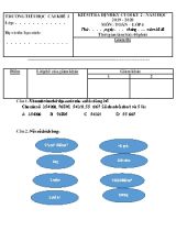 Đề kiểm tra định kỳ cuối kỳ 2 môn Toán Lớp 4 - Năm học 2019-2020 - Trường Tiểu học Cái Khế 2 (Có đáp án)